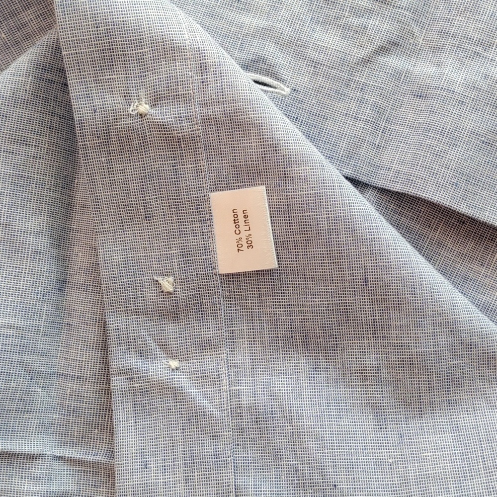 Ledbury blue linen blend short sleeve - Picture 7 of 7